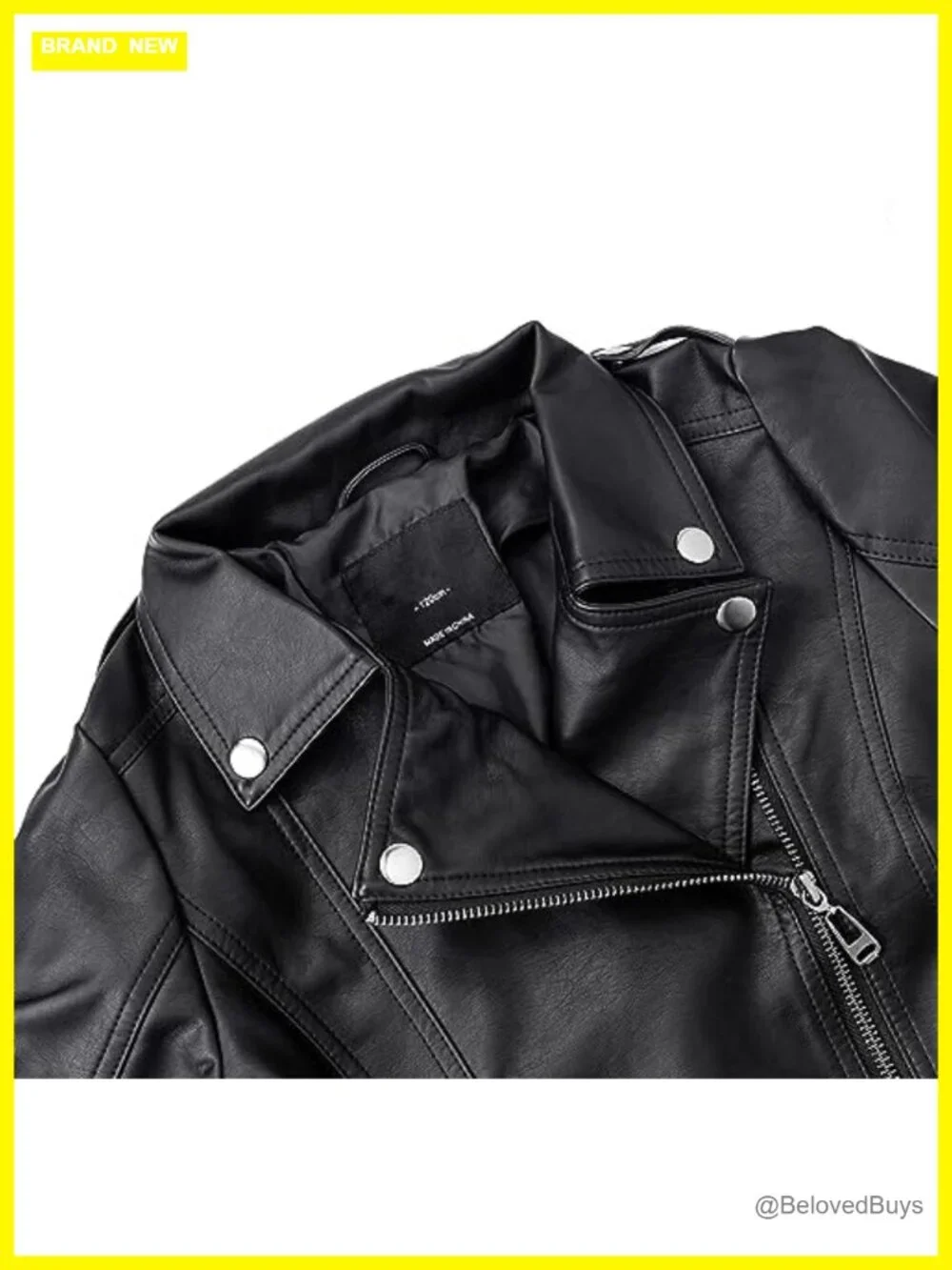 Kids Motorcycle Faux Leather Jacket with Oblique Zipper